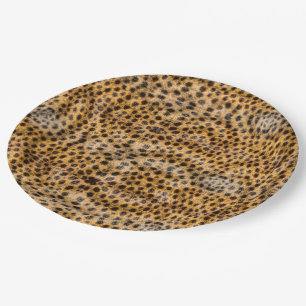 Trendy Exotic Cheetah Fur Pattern Animal Print Paper Plate