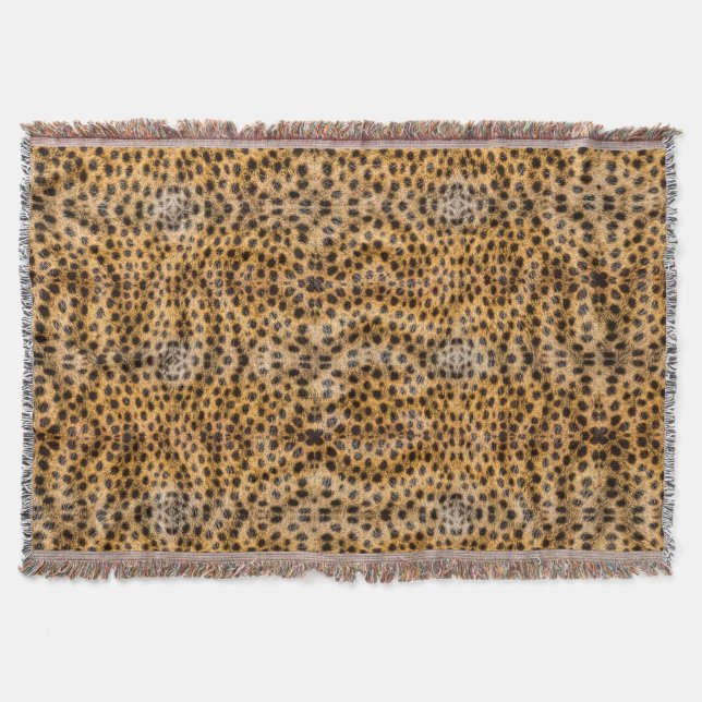Trendy Exotic Cheetah Fur Pattern Animal Print Throw Blanket (Front)