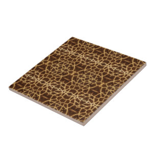 Trendy Exotic Giraffe Fur Pattern Animal Print Ceramic Tile