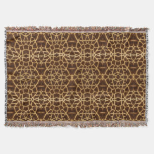Trendy Exotic Giraffe Fur Pattern Animal Print Throw Blanket