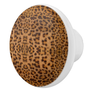 Trendy Exotic Jaguar Fur Pattern Animal Print Ceramic Knob