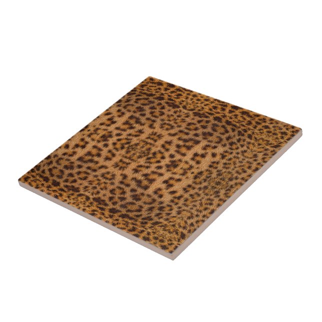 Trendy Exotic Jaguar Fur Pattern Animal Print Ceramic Tile (Side)