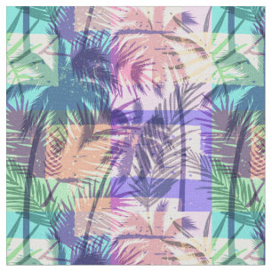 Trendy, Exotic Palms - Lavender, Pink, Aqua Fabric