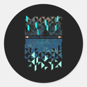 Trendy Explore The Unknown Mountain Climbing Classic Round Sticker