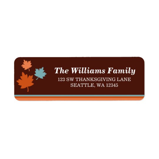 Trendy Fall Leaves Thanksgiving Address Label