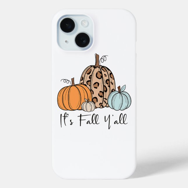 Trendy Fall Pumpkin | “It’s Fall Y’all” Quote Case-Mate iPhone Case (Back)