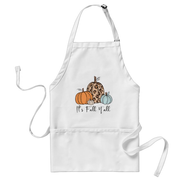 Trendy Fall Pumpkin | “It’s Fall Y’all” Quote Standard Apron (Front)