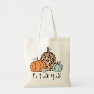 Trendy Fall Pumpkin   “It’s Fall Y’all” Quote Tote Bag