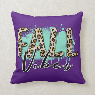 Trendy Fall Purple Tiger Cotton 16"X16 Cushion