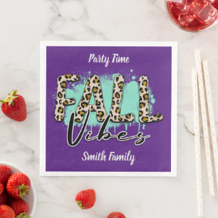 Trendy Fall Purple Tiger Napkin