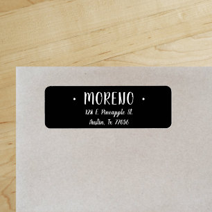 Trendy   Family   Black   Return Address Label