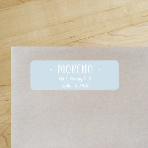 Trendy   Family   Light Blue   Return Address Label
