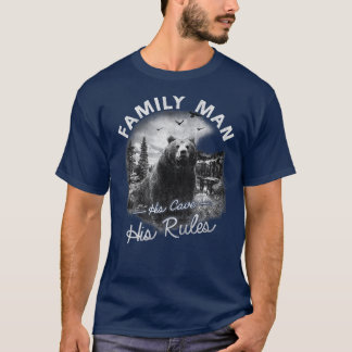 Trendy Family Man Bear His Cave His Rules  T-Shirt