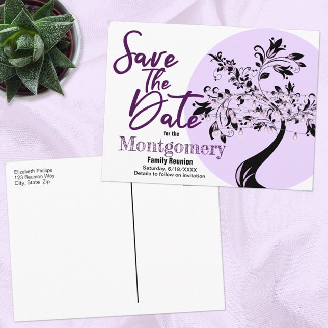 Trendy Family Reunion Save The Date Typography Announcement Postcard (Creator Uploaded)