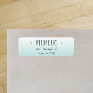 Trendy   Family   Teal Gradient   Return Address Label
