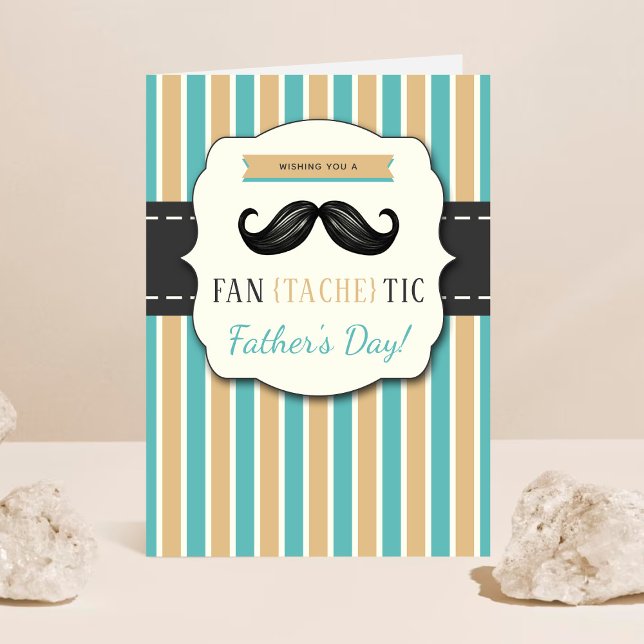 Trendy (Fan-Tache-Tic) Moustache Father's Day Phot Card (Creator Uploaded)