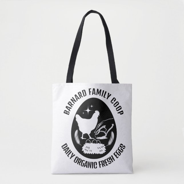 Trendy Farmhouse Organic Fresh Eggs Chicken Gift  Tote Bag (Front)