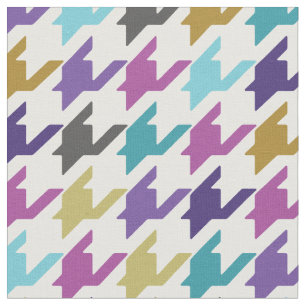 Trendy fashion colourful houndstooth pattern fabric