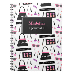 Trendy Fashion Fashionista Makeup Girls Notebook