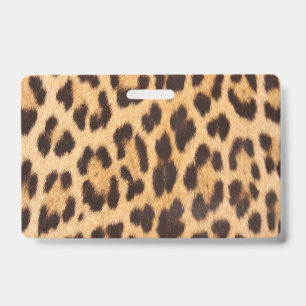 trendy fashion girly chic wild leopard print ID badge
