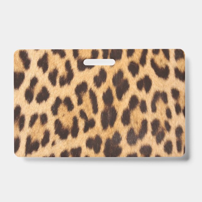 trendy fashion girly chic wild leopard print ID badge (Front)