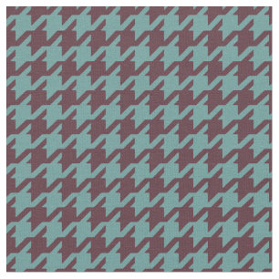 Trendy fashion green brown houndstooth pattern fabric