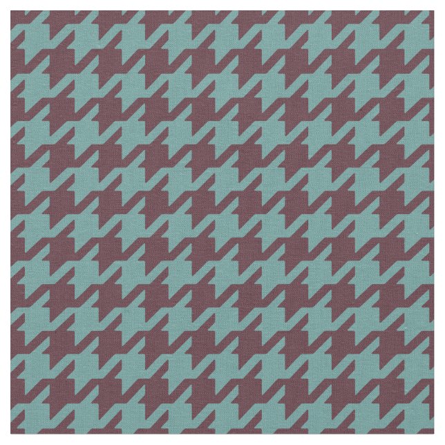 Trendy fashion green brown houndstooth pattern fabric (Close Up)