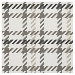 Trendy fashion neutral houndstooth  plaid pattern fabric