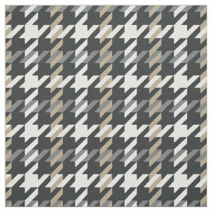 Trendy fashion neutral houndstooth  plaid pattern fabric