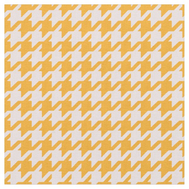 Trendy fashion orange pink houndstooth pattern fabric (Close Up)