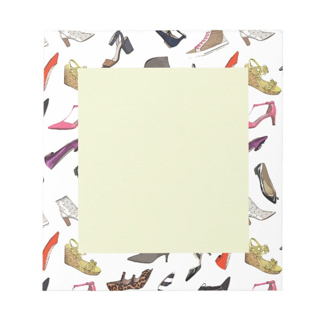 Trendy fashion shoes notepad (Front)
