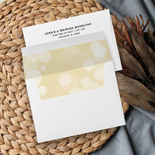 Trendy Faux Gold Bokeh Pattern Lined Envelope