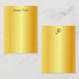 Trendy Faux Gold Calligraphy Script Monogram Card