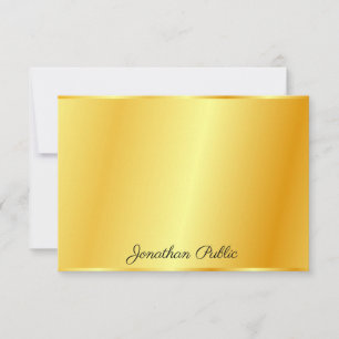 Trendy Faux Gold Custom Handwritten Script Name Card