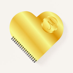 Trendy Faux Gold Elegant Modern Monogram Notebook