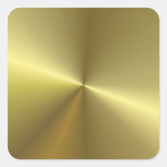 Trendy Faux Gold Metallic Look Blank Template Square Sticker (Front)
