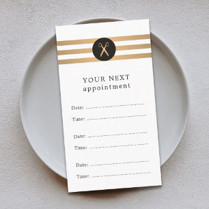Trendy Faux Gold Stripes Hair Appointment Card
