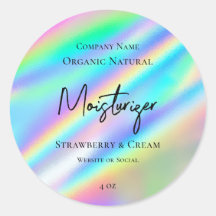 Trendy Faux Holographic Beauty Product Label