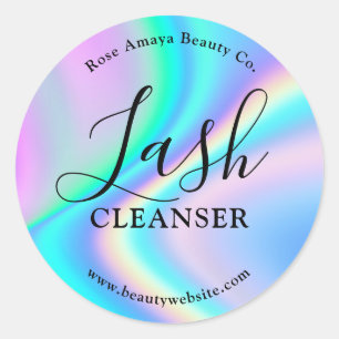 Trendy Faux Holographic Lash Cleanser Beauty Label