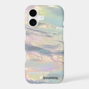 Trendy Faux Holographic Waves Opal iPhone Case
