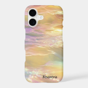 Trendy Faux Holographic Waves Opal iPhone Case