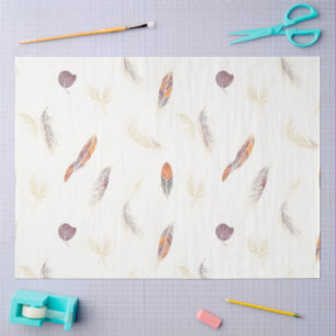 Trendy Feathers Luxury Boho Collection Tissue Paper