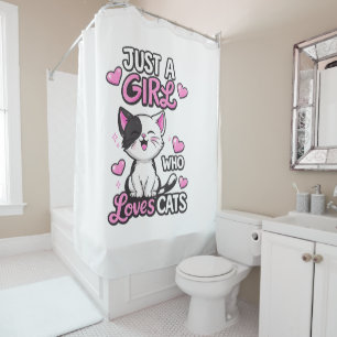 Trendy Feline Lover & Cat Mom Bathroom Decor Shower Curtain