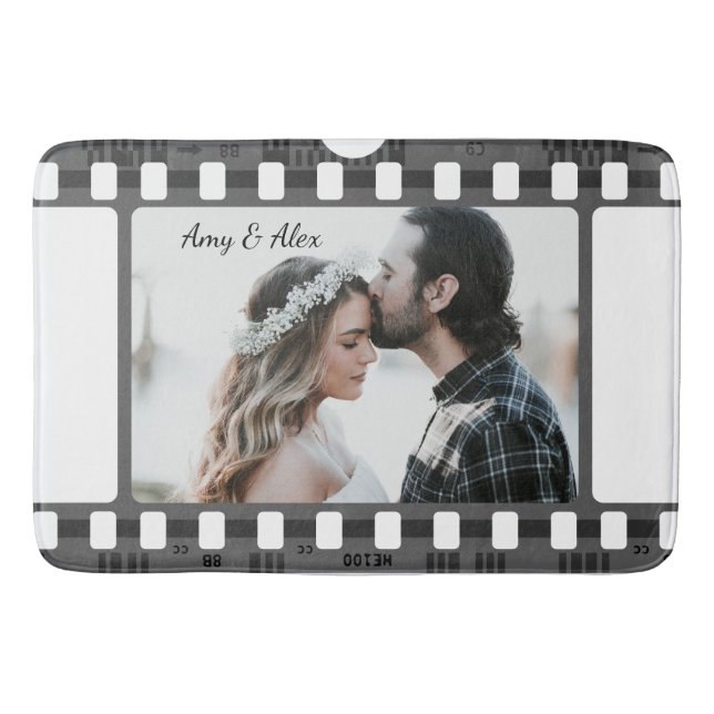 Trendy Film Reel Movie Personalised Picture Frame  Bath Mat (Front)