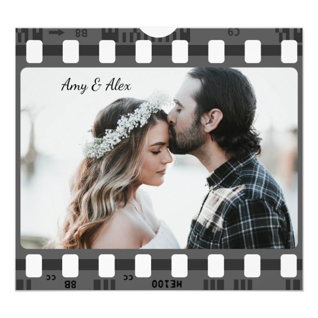 Trendy Film Reel Movie Personalised Picture Frame  Photo Print (Front)