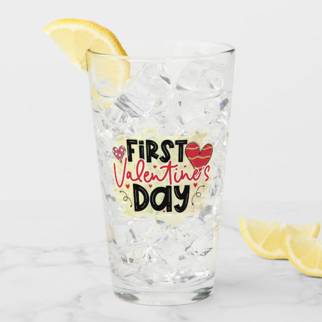 Trendy First Valentines Day Glass (Front Ice)