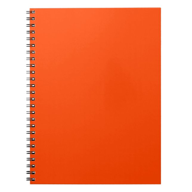 Trendy Flame Orange Solid Colour | Elegant Notebook (Front)