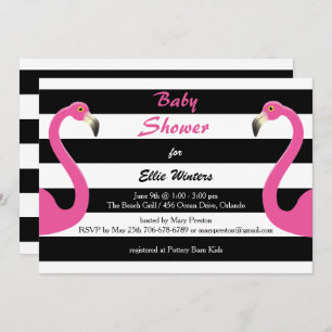 Trendy Flamingo Baby Shower Invitation