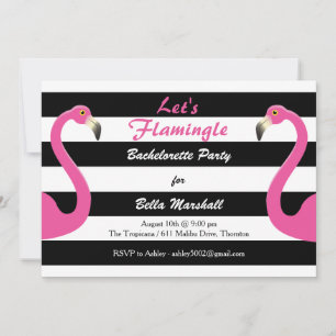 Trendy Flamingo Bachelorette Party Invitation