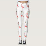 Trendy flamingo christmas reindeer leggings<br><div class="desc">Fun leggins featuring a pink flamingo dressing up Rudolph red nose reindeer pattern.</div>
